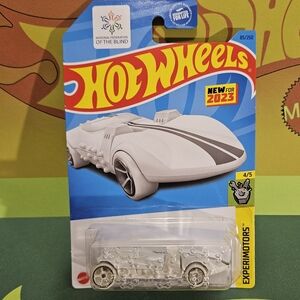 HotWheels White Braille Racer Twin-Mill Car